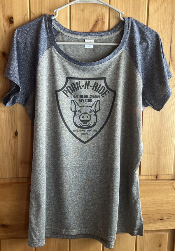 New! Pork N Ride T-shirt - Ladies Cut - Image 3